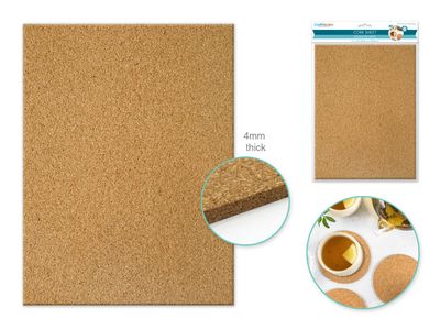 CraftMedley 9x12in 4mm Thick Cork Sheet DIY