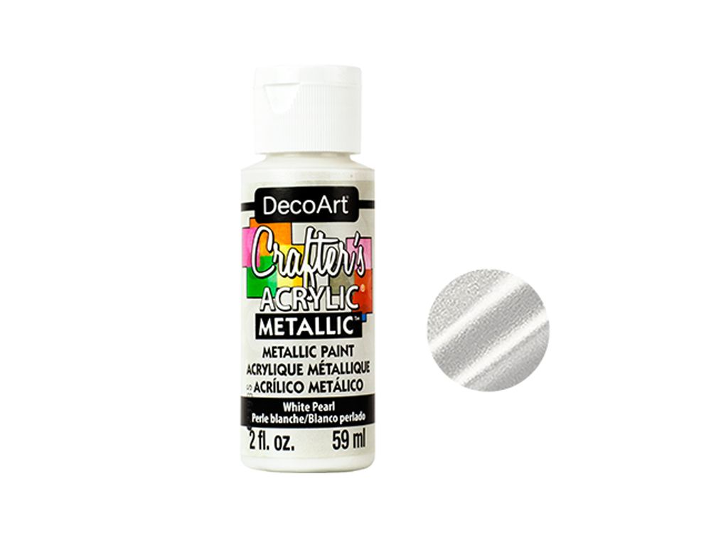 Crafters Acrylic Paint: 2oz Craft &amp; Hobby DCA01-DCA173 A165 White Pearl Metallic