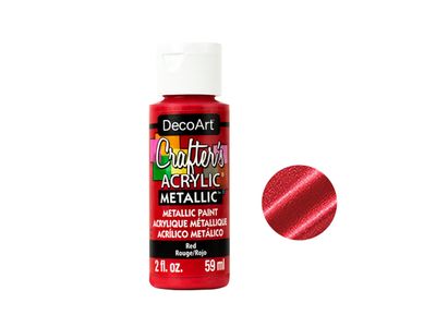 Decoart Crafters Acrylic Paint Red Metallic 2oz