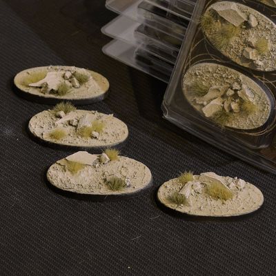 Gamers Grass Battle Ready Bases 60mm Arid Steppe Oval 4pc