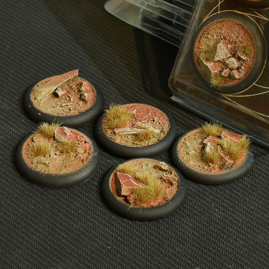 Gamers Grass Battle Ready Bases - Badlands - Round Lip 40mm (x5)