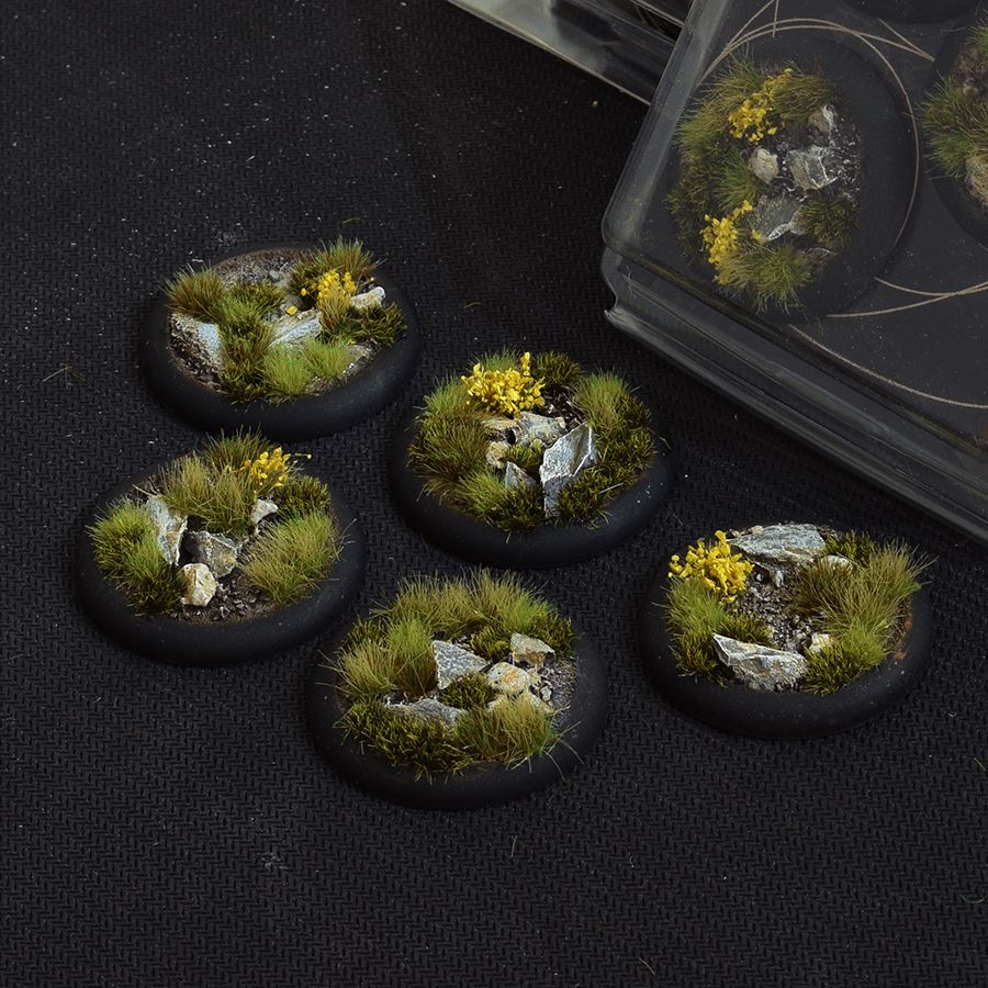 Gamers Grass Battle Ready Bases - Highland - Round Lip 40mm (x5)