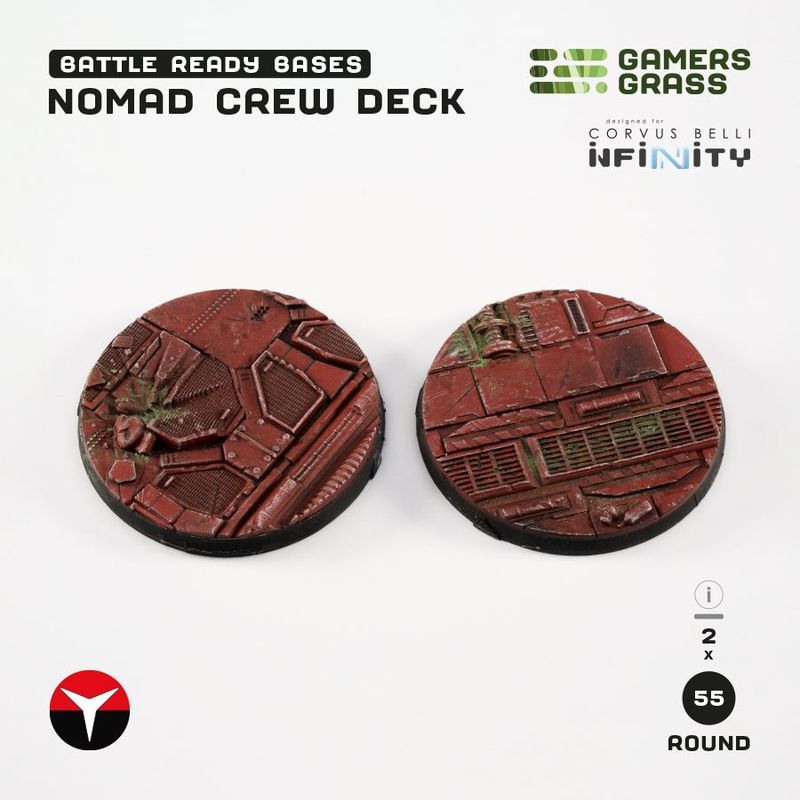 Gamers Grass Battle Ready Bases - Nomad Crew Deck - Round 55mm (2x) Infinity Design