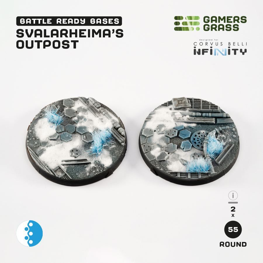 Gamers Grass Battle Ready Bases - Svalarheima’s Outpost - Round 55mm (2x) Infinity Design
