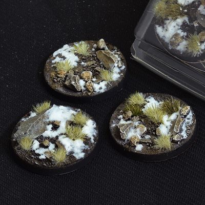 Gamers Grass Battle Ready Bases 50mm Winter Round 3pc