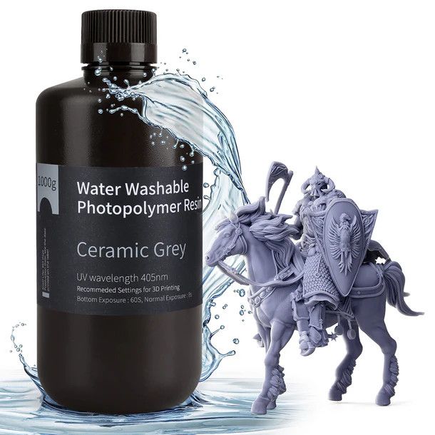 ELEGOO Water Washable Resin (1kg), Color: Ceramic Grey