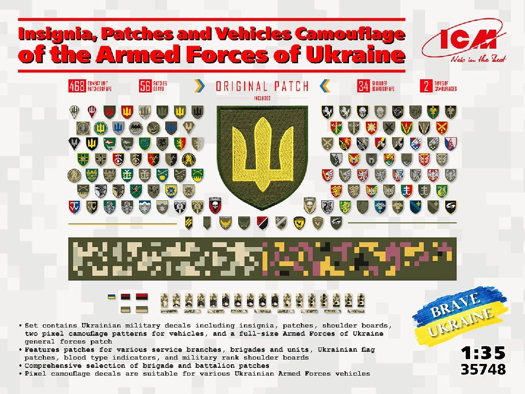 ICM Models 1/35 Chevrons of Personnel and Camo Ukrainian Army