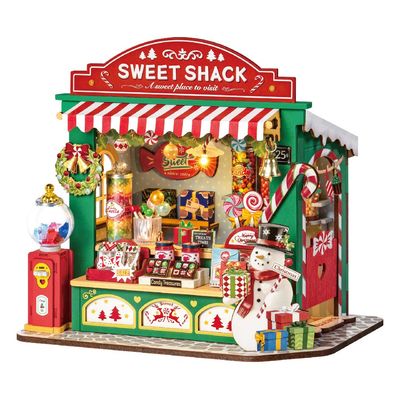 Robotime Rolife Christmas Candy Stand DIY Miniature House Kit