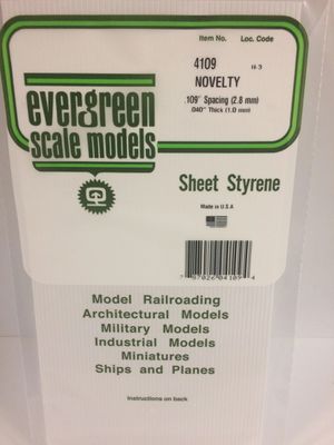 Evergreen Scale Models 0.109x0.040in Polystyrene Novelty Siding Sheet 1pc