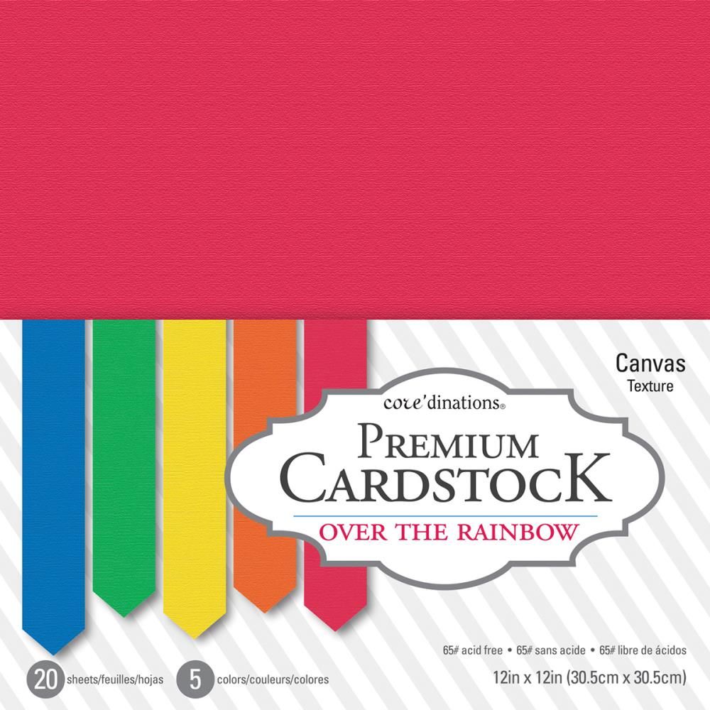 American Crafts Rainbow Smooth Cardstock Value Pack 12x12in 20pc