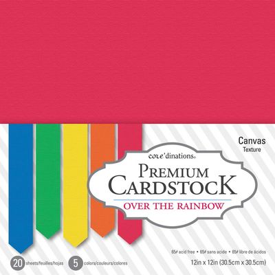 American Crafts Rainbow Smooth Cardstock Value Pack 12x12in 20pc