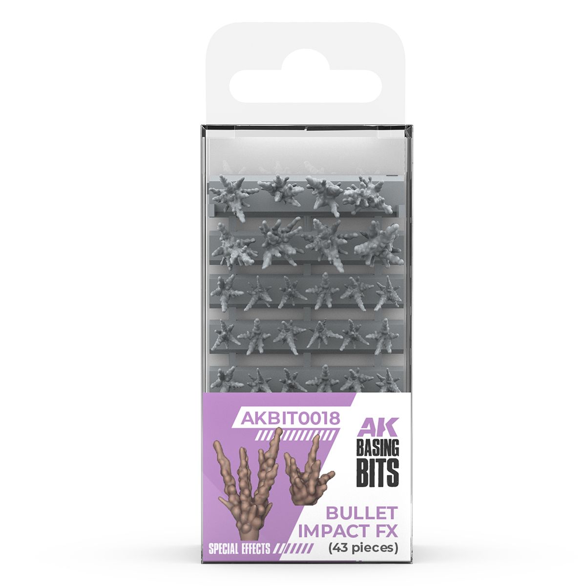 AK Interactive Bullet Impact FX Basing Bits 43pc