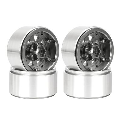 Hobby Details 1.9in 10mm Offset Aluminum Beadlock Rim Titanium 4pc