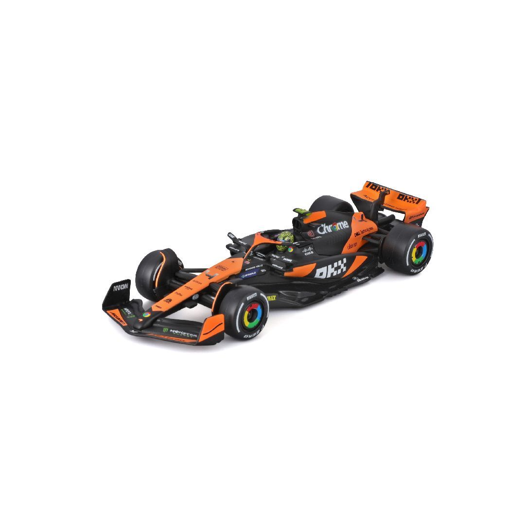 Bburago 1/43 Race Formula 2024 McLaren MCL38 with Helmet Norris #4
