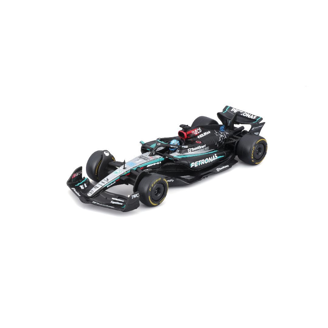 Bburago 1/43 Race Formula 2024 Mercedes W15 with Helmet Russell #63