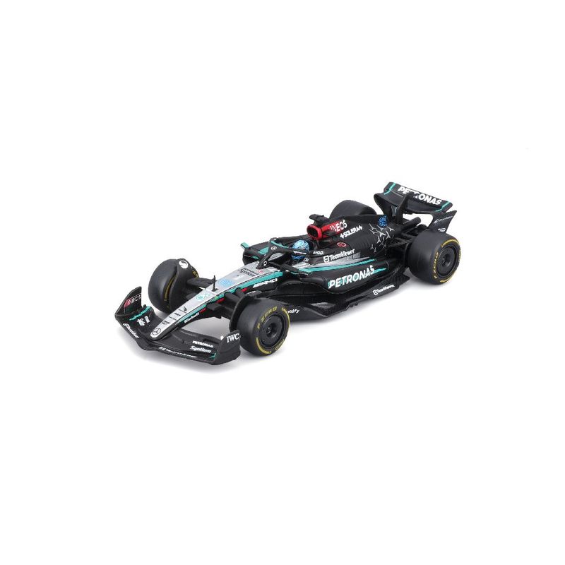 Bburago 1/43 Race Formula 2024 Mercedes W15 with Helmet Russell #63