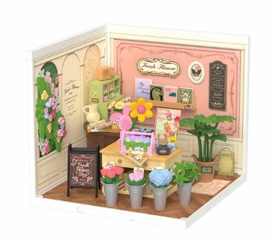 Robotime Rolife Fresh Flower Shop DIY Plastic Miniature House