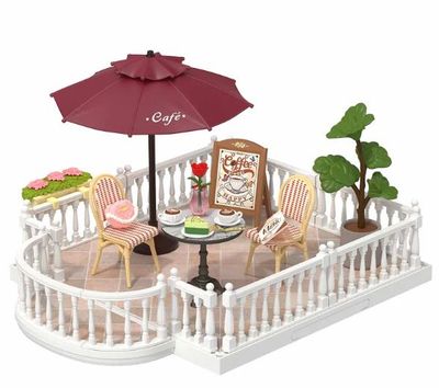 Robotime Rolife Chic Cafe Terrace DIY Plastic Miniature House