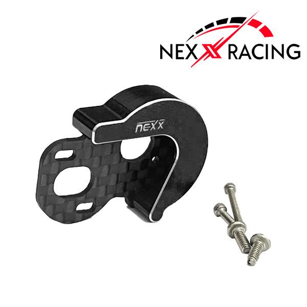 Nexx Racing Losi Micro B Brushless Conversion Carbon Motor Plate and Aluminium Gearbox Cover Black