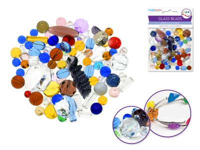 CraftMedley Glass Beads Bulk Mix Pack 100g