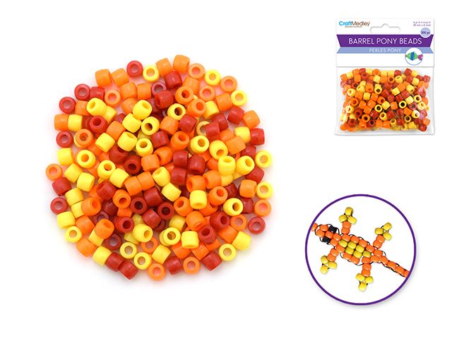 CraftMedley 8x6mm Barrel Pony Beads Ombre Pack Sunshine 200pc