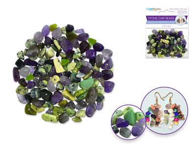 Craft Medley 5-8mm Polished Stone Chip Beads Quartz 28g