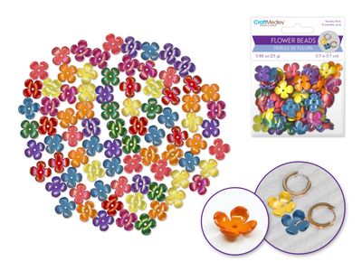 CraftMedly 17mm Plastic Bead 3D Flowers Bold Mix 25g