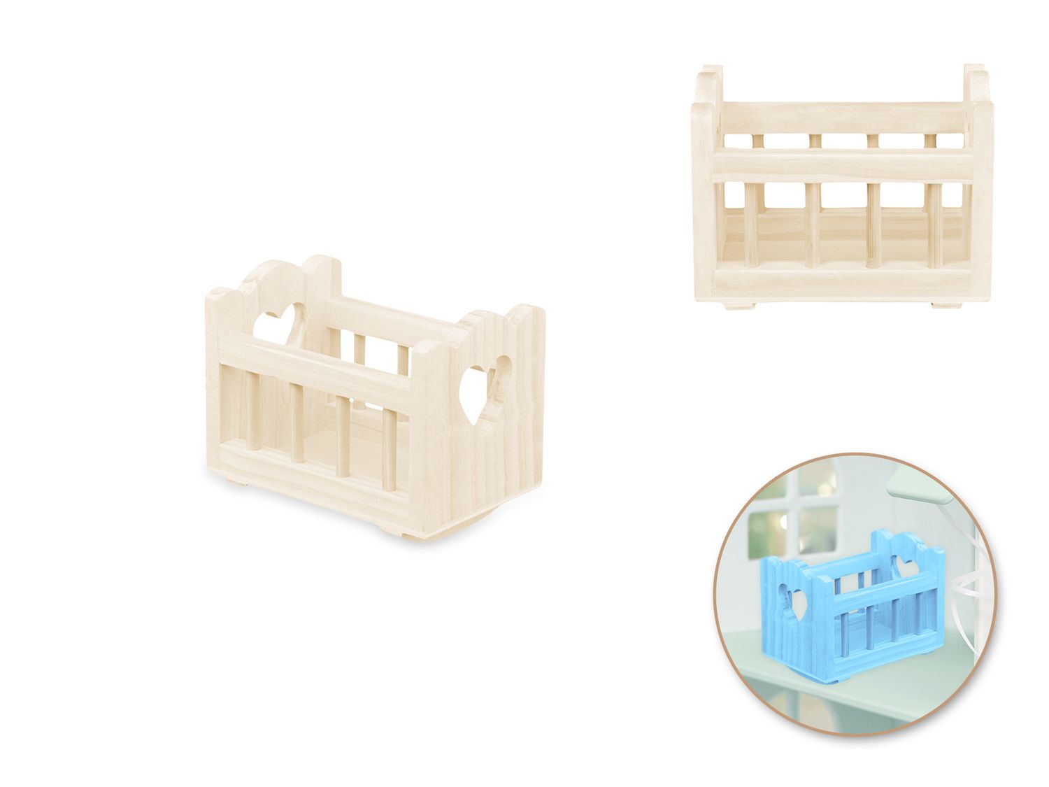 Multicraft Wood Craft 3.25x2.5x2.2in DIY Baby Cradle