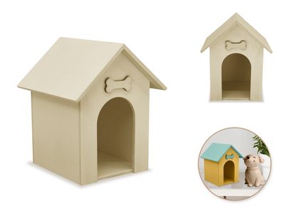 Multicraft Wood Craft 4.1x5in Dog House with Bone