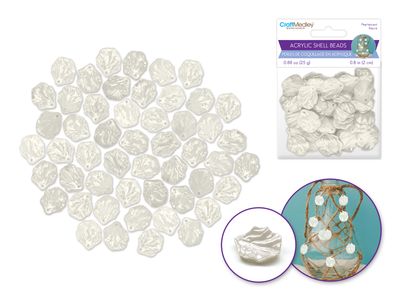 CraftMedly 20x18mm Acrylic Beads Ivory Shells Multi Pack 25g