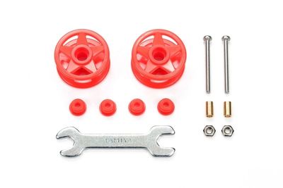 Tamiya JR LF 19-19mm Plastic Double Rollers Mini 4WD Red