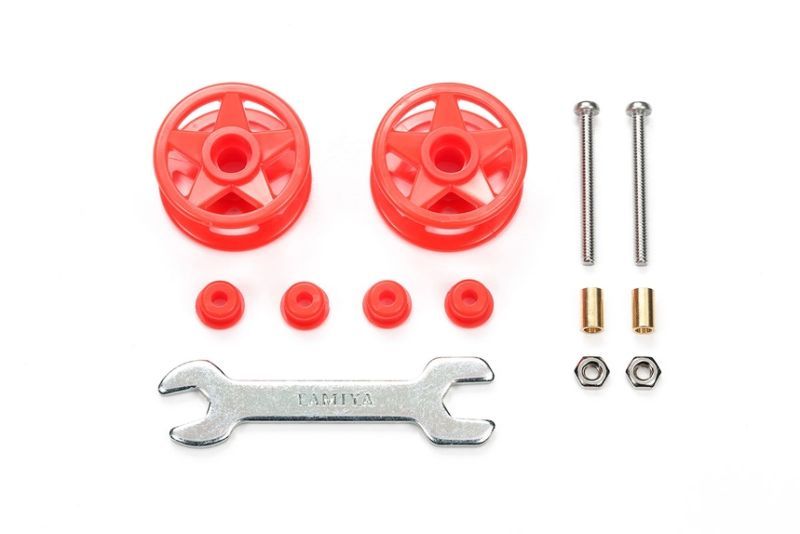 Tamiya JR LF 19-19mm Plastic Double Rollers Mini 4WD Red