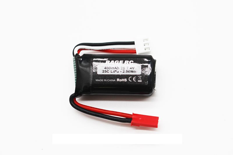 Rage RC 2S 7.4V 400mAh LiPo with JST P-51D F4U BL