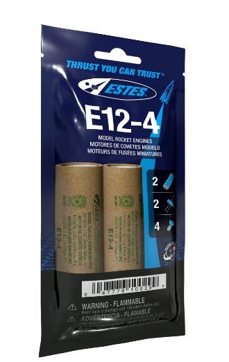 Estes Rockets Bagged E12-4 Model Rocket Engines 2pc