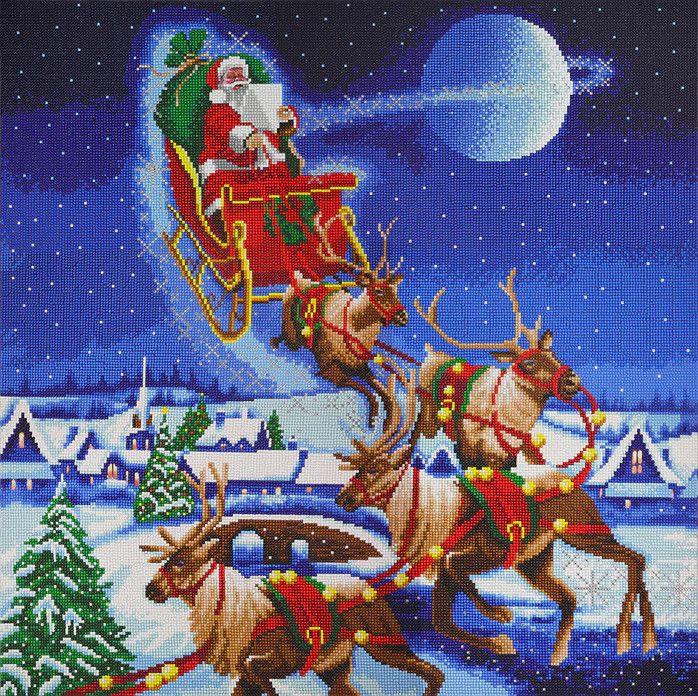Craft Buddy Santa&#39;s Journey XL Mounted Crystal Art Kit