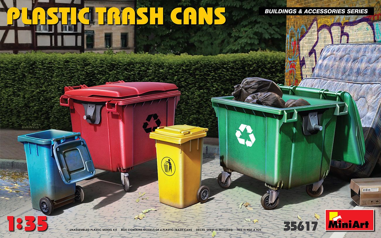 Miniart 1/35 Plastic Trash Cans