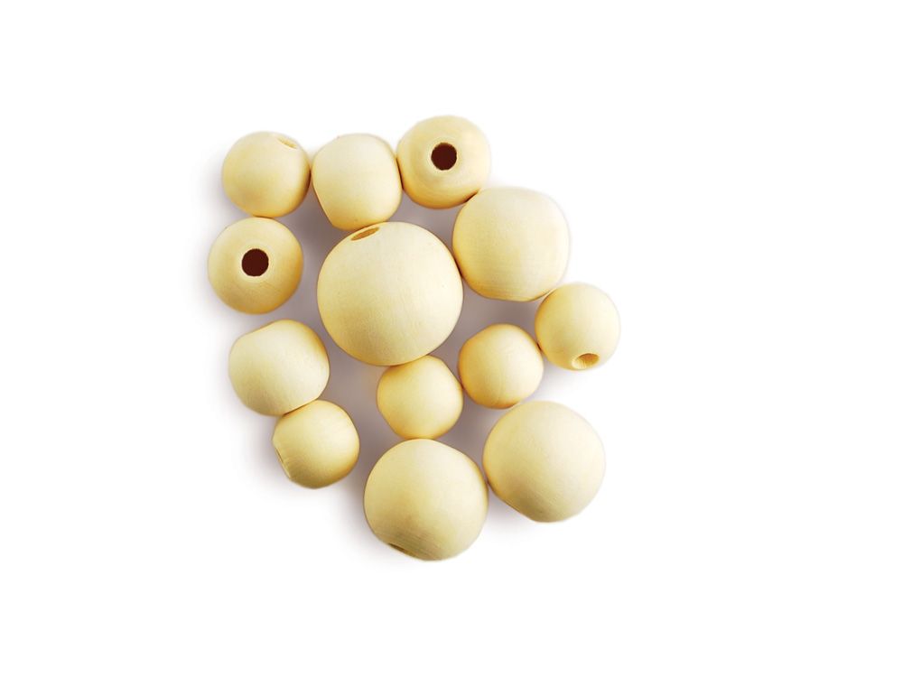 CraftMedley Craftwood Round Beads Asst 18mm to 30mm