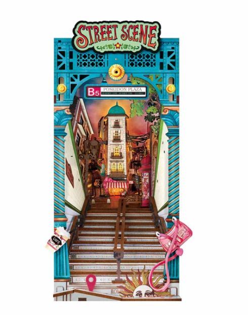 Robotime Rolife Street Scene DIY Book Nook Shelf Insert