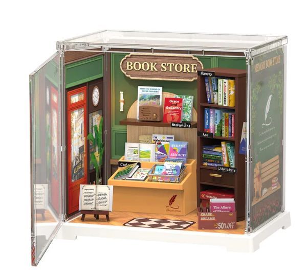 Robotime Rolife Memory Book Store DIY Plastic Miniature House
