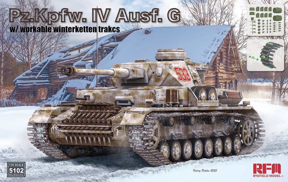 Rye Field 1/35 Pz.Kpfw. IV Ausf. G with Workable Winterketten Tracks New Parts