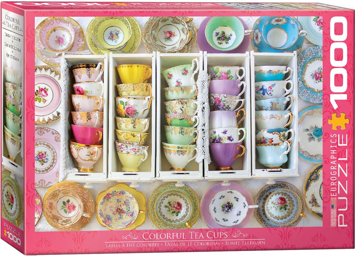 Eurographics Colourful Tea Cups Boxes 1000 piece