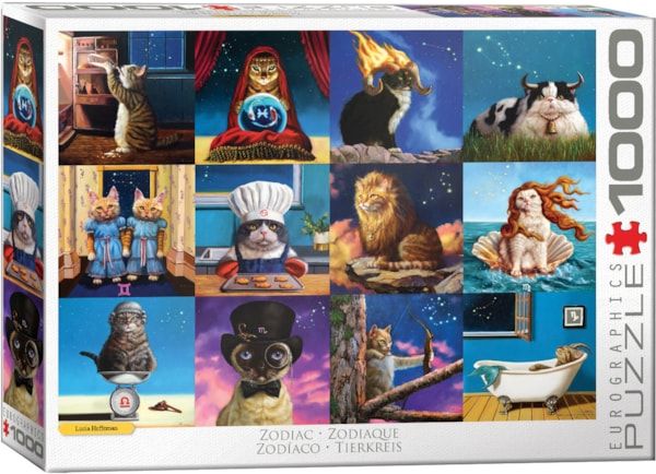Eurographics Zodiac Cats by Lucia Heffernan 1000 piece