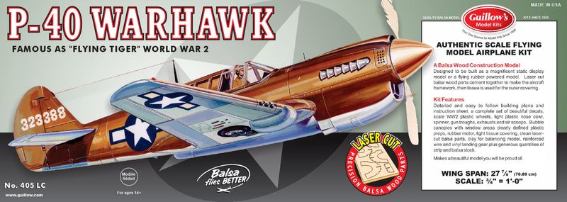 Guillows CURTISS P40 WARHAWK