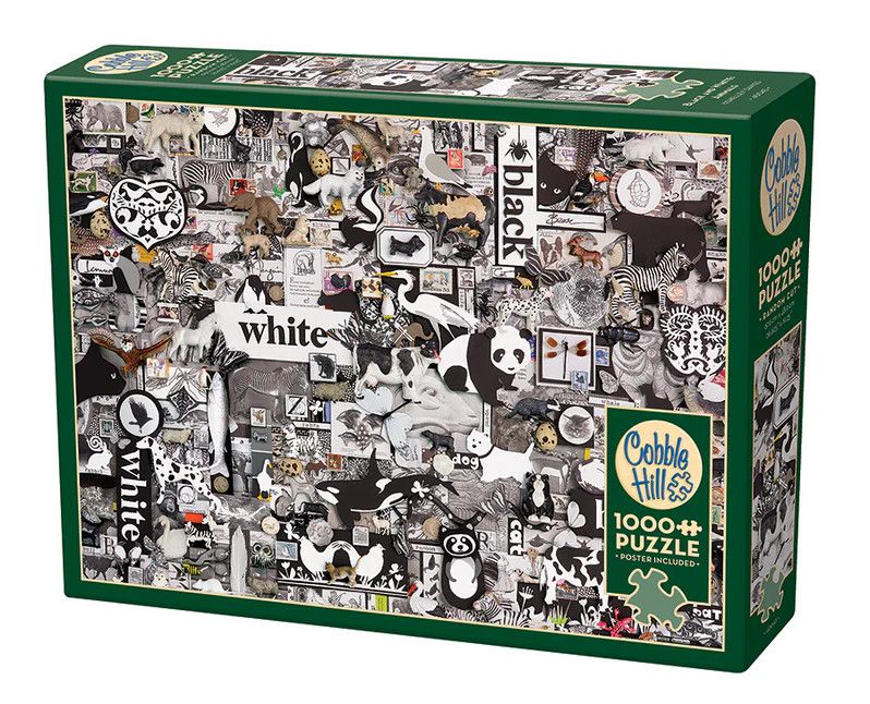 Cobble Hill Black and White Animals 1000 piece
