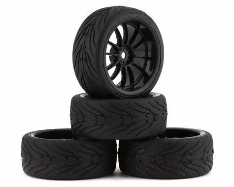 Firebrand RC Char RT3 Pre Mounted Drift Tires with Fang Tires Black 4pc