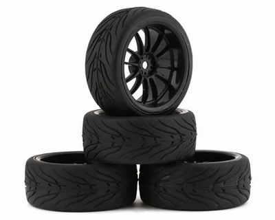 Firebrand RC Char RT3 Pre Mounted Drift Tires with Fang Tires Black 4pc