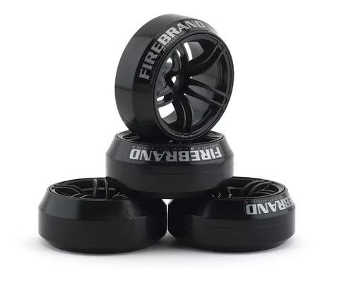 Firebrand RC Icestar XD9 0 Degree Slick Drift Ties with Blade Tires Black 4pc