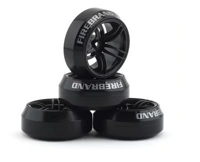 Firebrand RC Icestar XD9 0 Degree Slick Drift Ties with Blade Tires Black 4pc