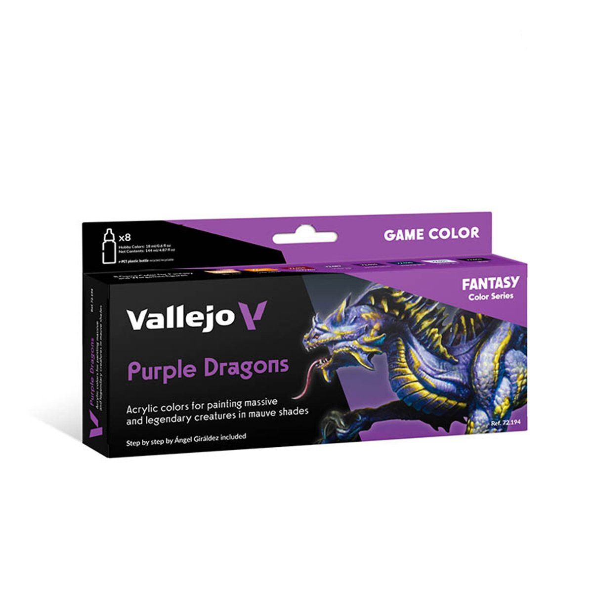 Vallejo Purple Dragons Game 8 Piece Paint Set
