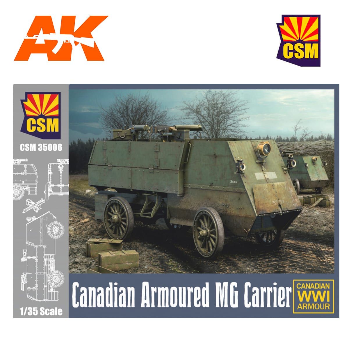 Copper State Models 1/35 WWI Canadian Armoured MG Carrier